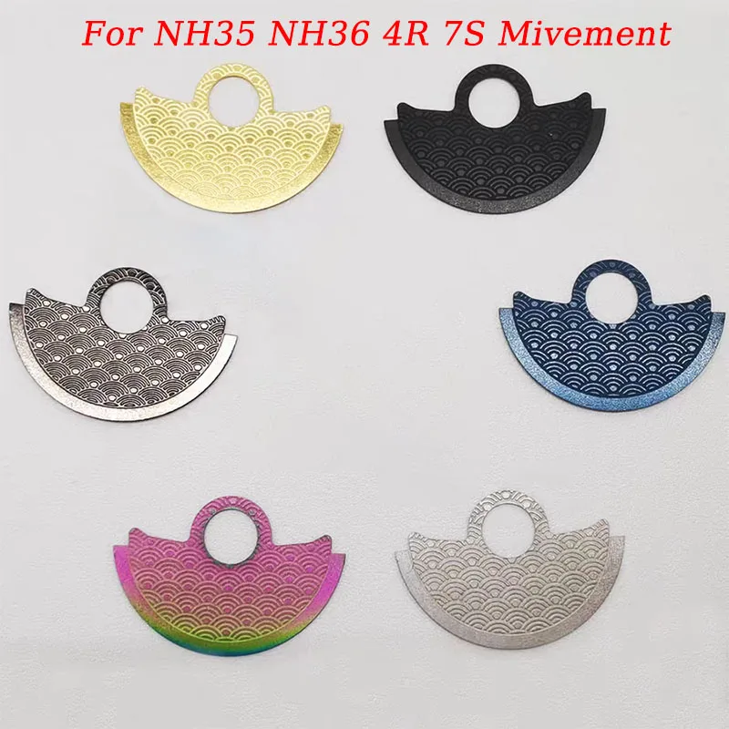 Wave Pattern NH35 NH36 Automatic Hammer Rotor Metal Patch Fits 4R35 4R36 NH35 NH36 Movement Watch Mod Retrofit Part Watch Parts