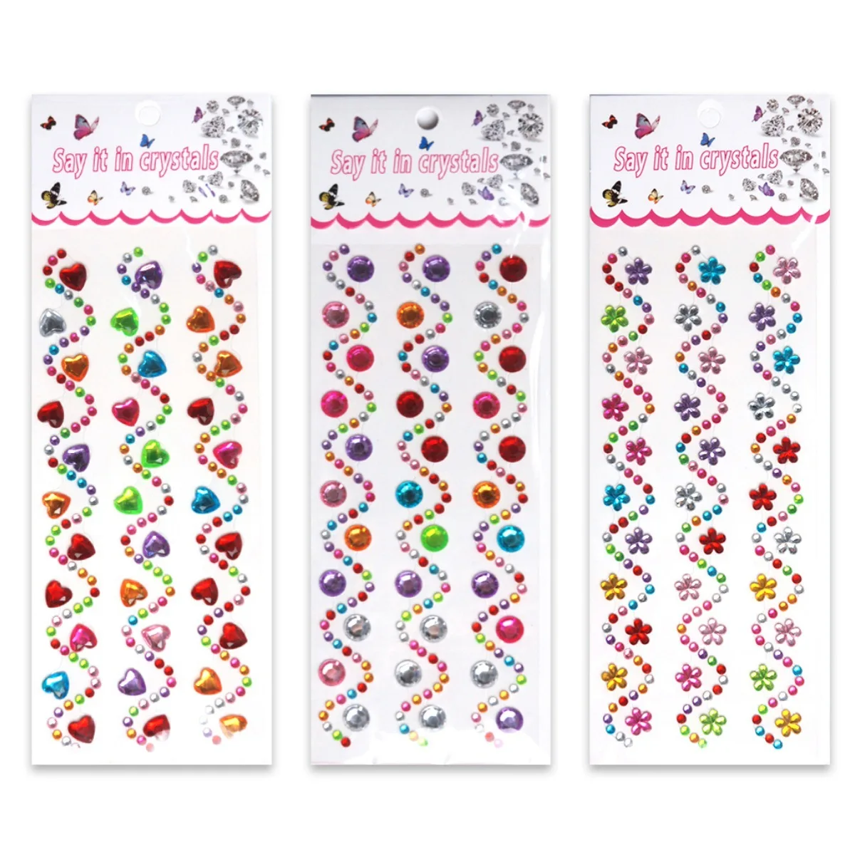 High quality acrylic self-adhesive rhinestone stickers DIY photo frame accessories children's stage makeup decorative stickers