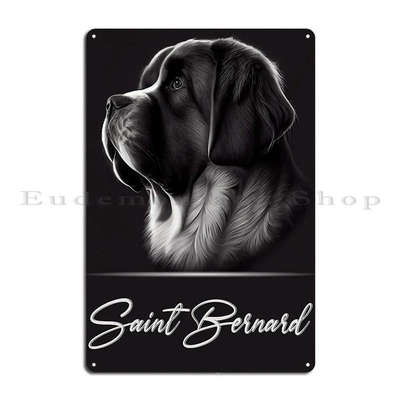 Saint Bernard Portrait Metal Plaque Party Club Wall Decor Designs Create Club Bar Tin Sign Poster