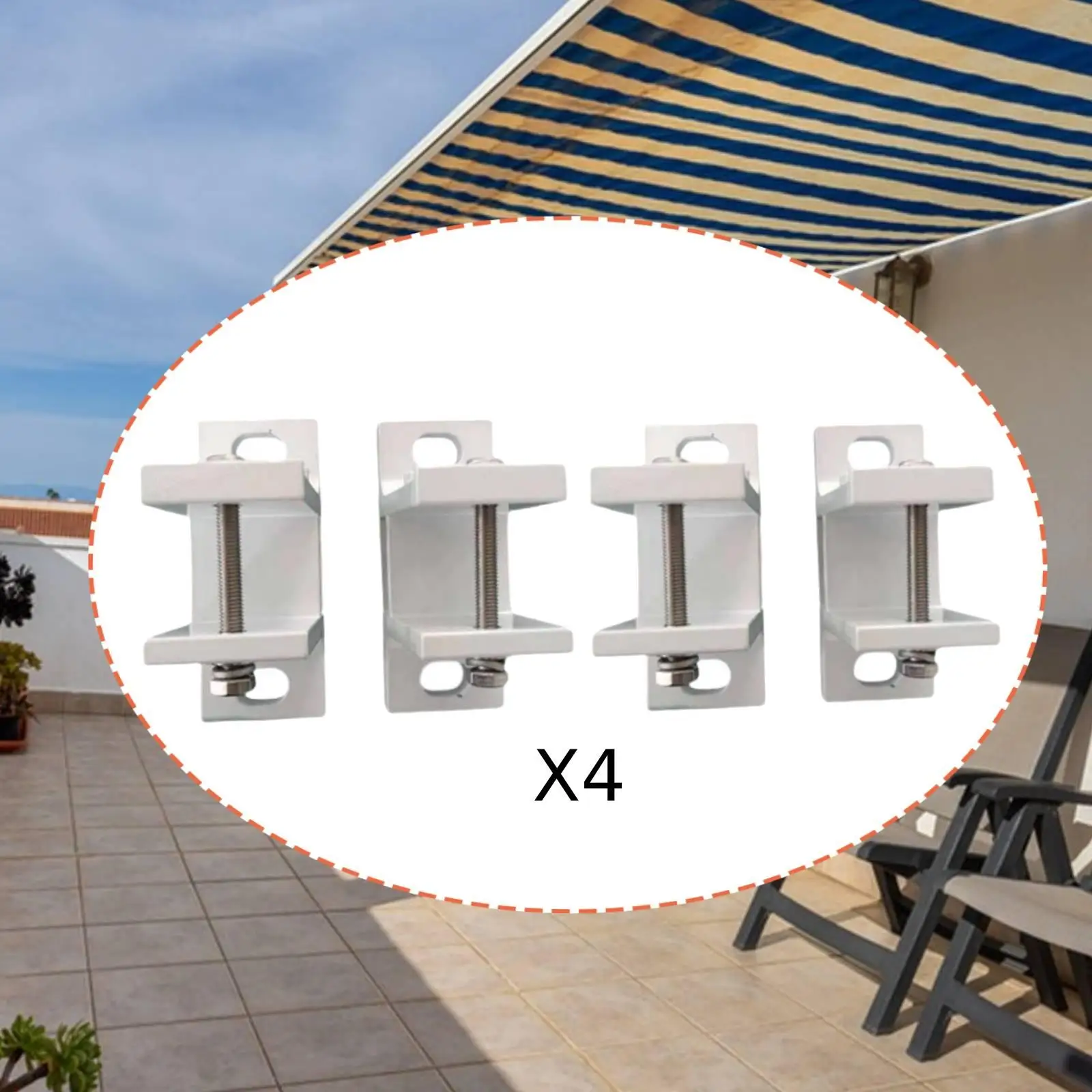 4Pcs Awning Canopy Bracket Rain Cover Support Bracket Aluminum Alloy Door Awnings Fittings Accessory for Balcony Home Porch