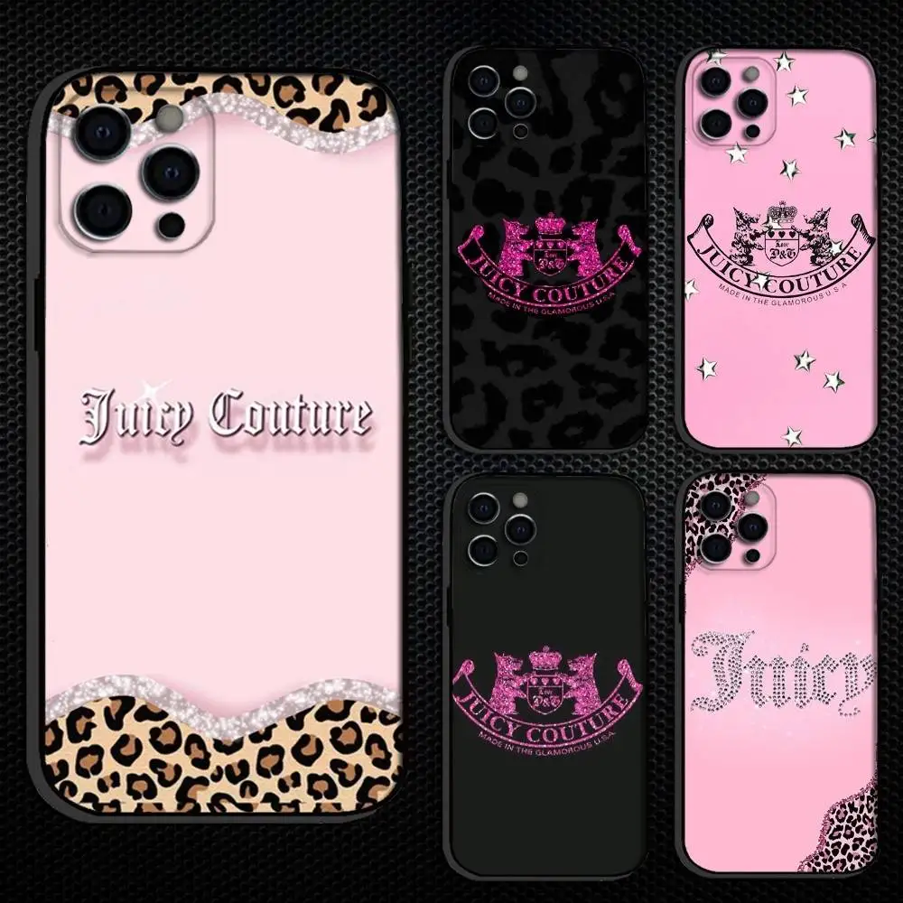 

Pink J-Juicy C-Couture Cute Phone Case For iPhone 16,15,14,13,12,11 Plus,Pro Max, Others Soft Black Cover