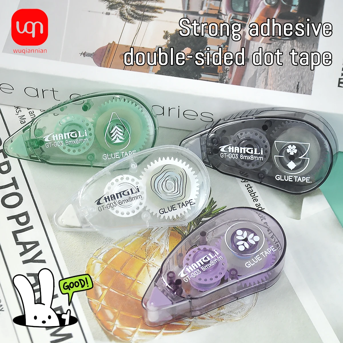 WQN-6pcs الإبداعية مزدوجة الوجهين الغراء الاستغناء لقطة DIY بها بنفسك سجل القصاصات ألبوم صور مجمعة 8*6 مللي متر اللوازم المدرسية والمكتبية