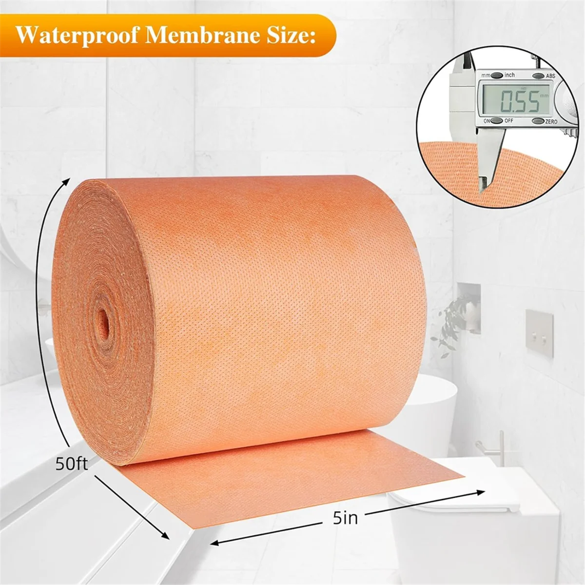 ใหม่กันน้ําเมมเบรน Band Roll, ฝักบัวกันน้ําเมมเบรน Uncoupling สําหรับกระเบื้องผนังห้องน้ําซาวน่า