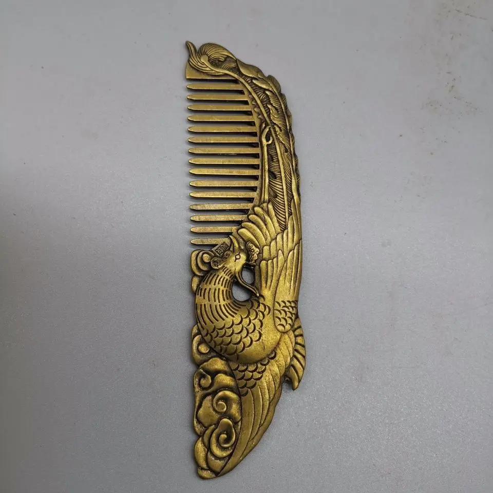 Brass comb ornament pendant Phoenix comb, dowry essential artifact, home crafts