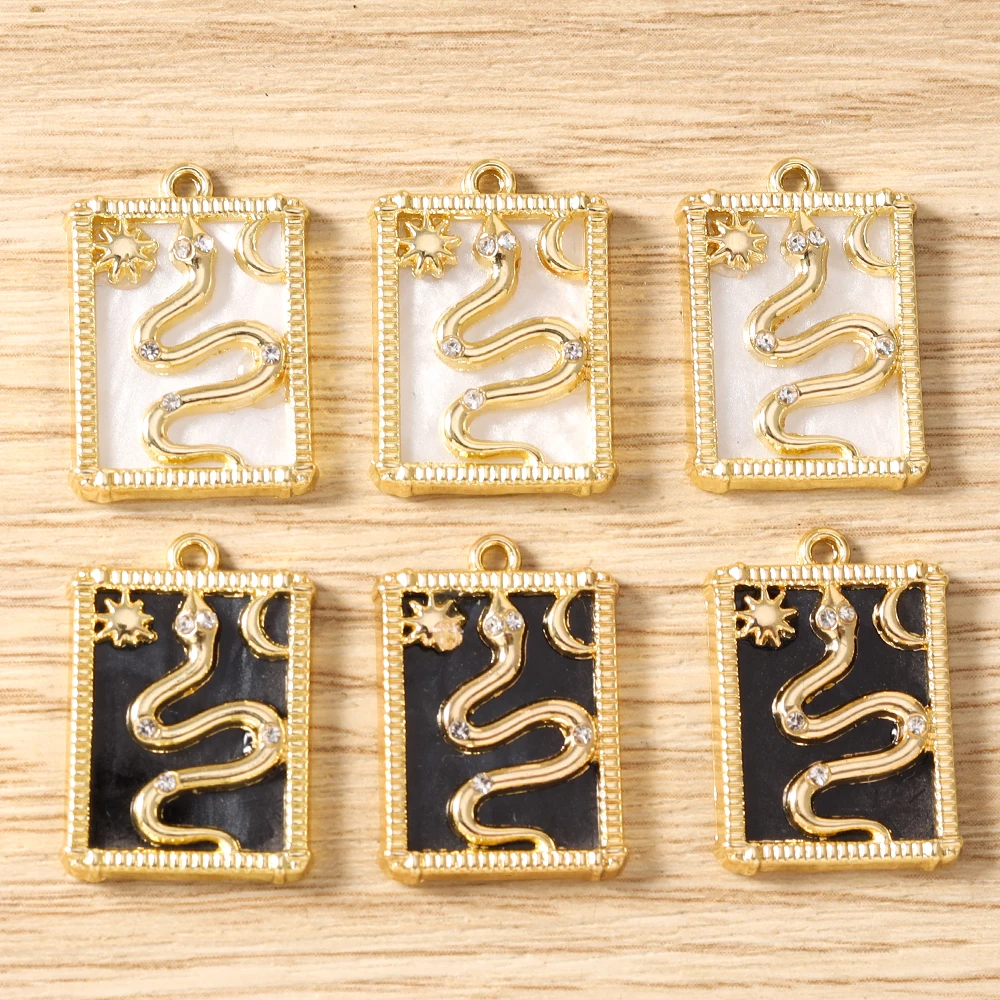Tusember 5 Stück vergoldete Tarot-Stern-Mond-Böses-Auge-Hamsa-Hand-Anhänger Talisman-Charms für DIY-Schmuckherstellung, Halsketten, Ohrringe – Detail 18