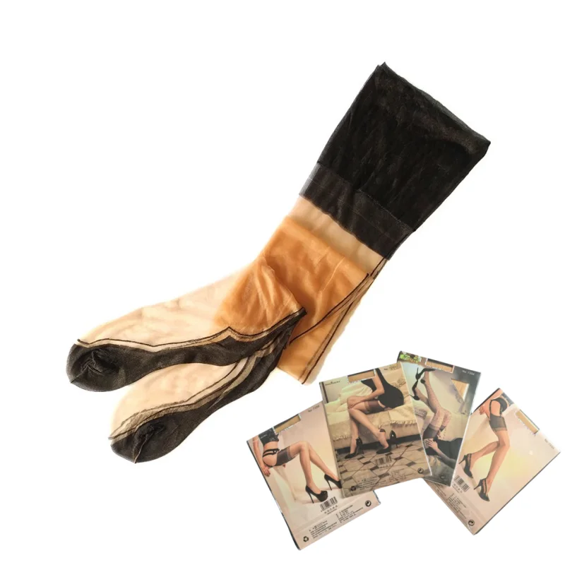 

Ultra-thin Long Non-elastic Socks Retro Women Cuban Heel Transparent Shaping Underwear Soft Nylon Sheer Stockings Retail Package