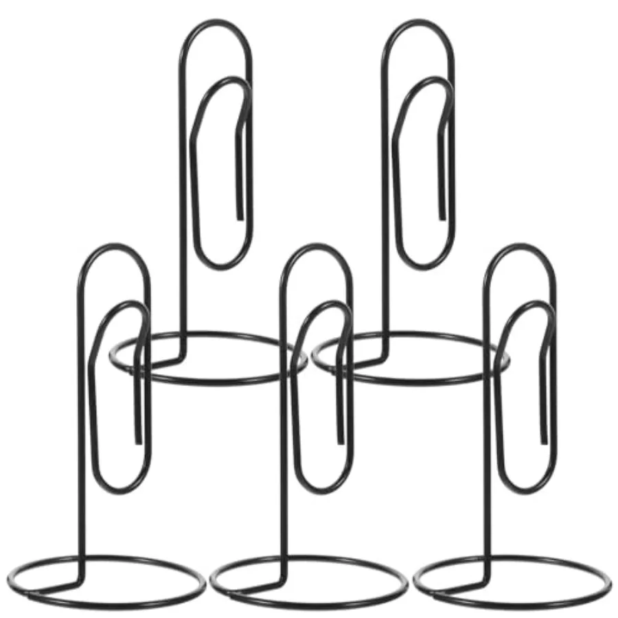 

5Pcs Large Metal Paper Clip Holders 2.95X2.95X5.11In Desktop Memo Holder Jumbo Paperclip Stand Multi-Purpose Note Organizer Cli