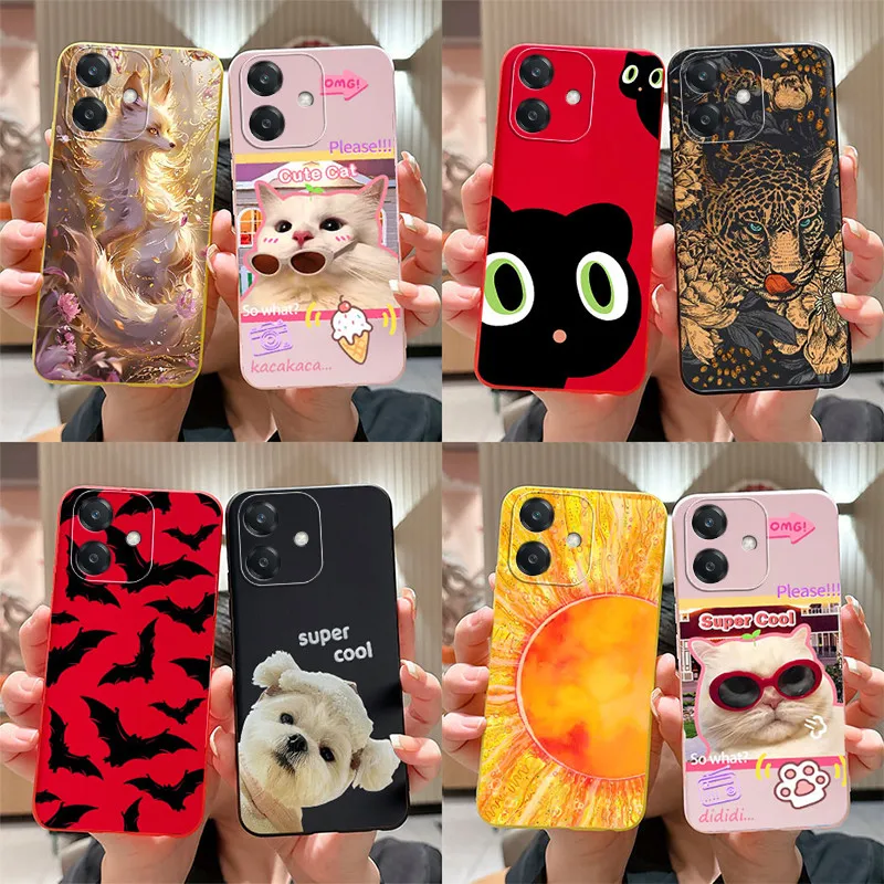 For Oppo A3x Case OPPO A3 Phone Case oppo A3 A3X 4G Cover OPPO A3 A3X CPH2681 CPH2641 CPH2669 Cute Cartoon Cat Fox Matte Cover