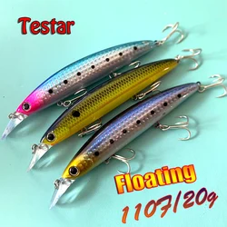 Testar Fishing Lures 110mm 20gr Long Casting Jerkbait Floating Minnow Bait Artificial Wobblers Swimbait for Tuan GT Bass Pesca