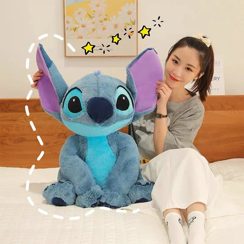 Miniso  Giant Size Disney Lilo&Stitch Plush Stuffed Dolls Cartoon Animal  Sleeping Pillow Softmaterial Toys Children Xmas Gifts