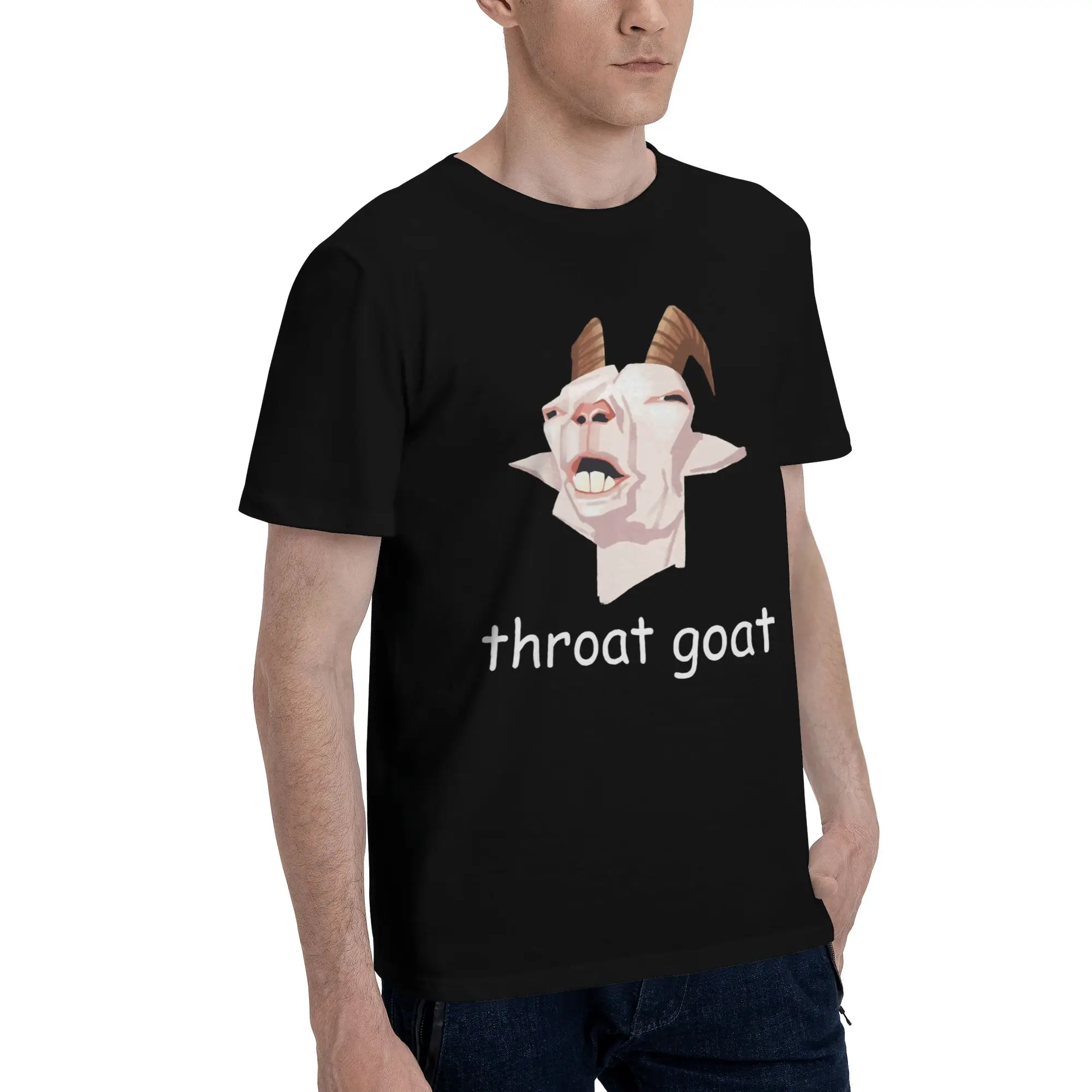 Men Women Graphic Printing Throat Goat Funny Adult Humor  T Shirt Tee Pure Cotton  T-shirts Clothes