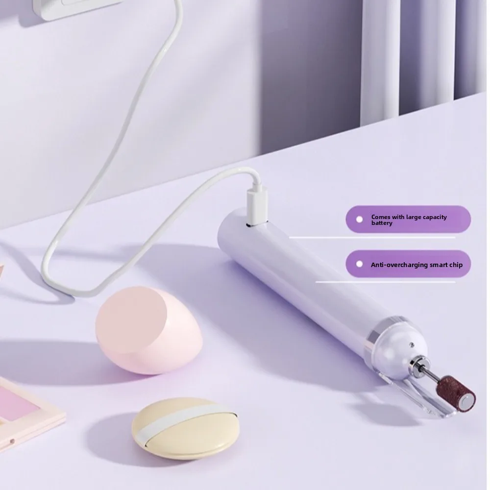 مجموعة مثقاب أظافر كهربائي بشاشة LCD مع 5 رؤوس طحن، مجفف أظافر لاسلكي قابل لإعادة الشحن، مصباح USB محمول على شكل قلم Uv Led