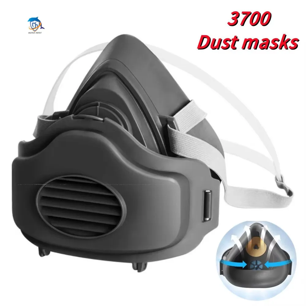 

3700 Пылезащитные маски на половину лица, безопасные для плотников, строителей, промышленная шлифовка пыли, угольные шахты, цементные растения