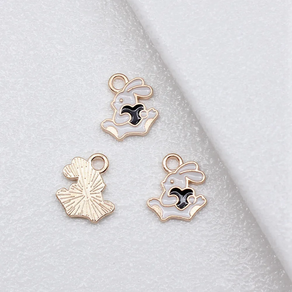 Cat Enamel Charm Rabbit Pendant Collection For Fashion Animal Theme DIY Bracelet Necklace Jewelry Making Supplies For