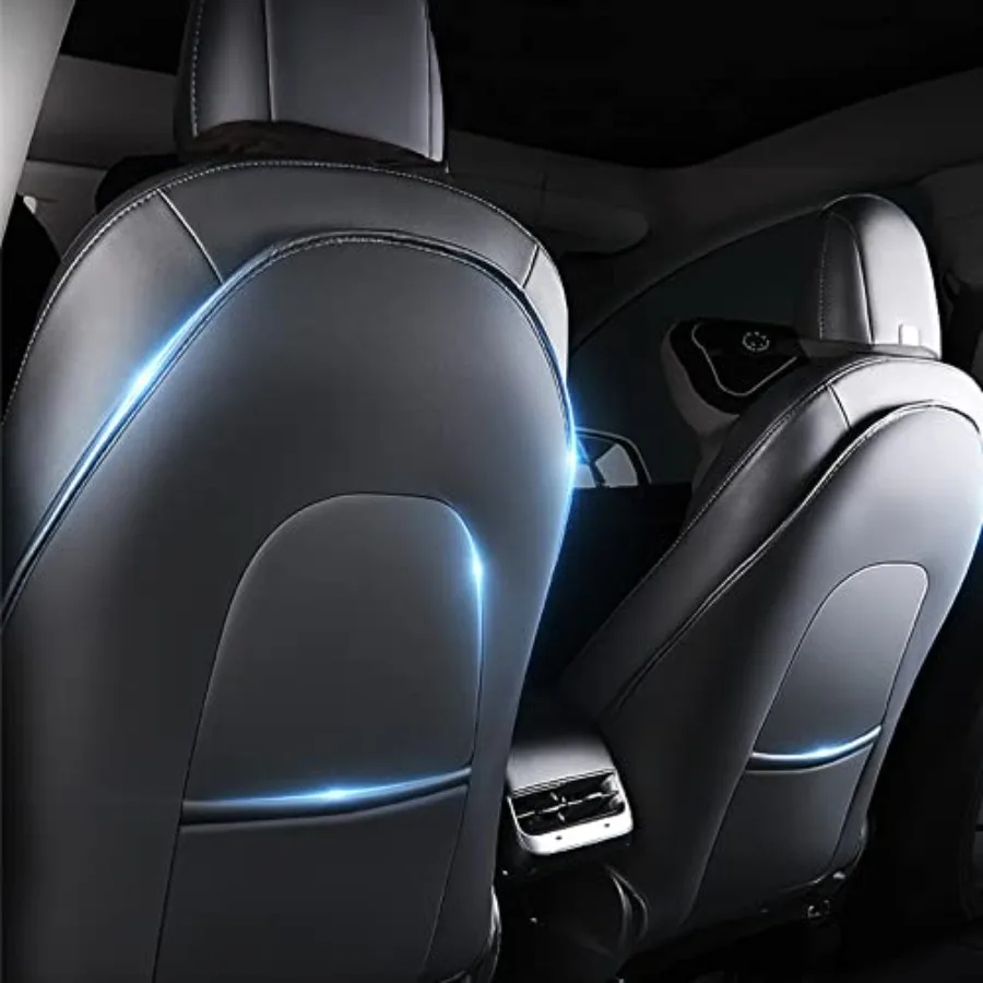 

for Tesla Model Y 3 S X Juniper and Highland Included Seat Back Kick Protectors for Kick Mats Leather Back Seat Cover Protect f