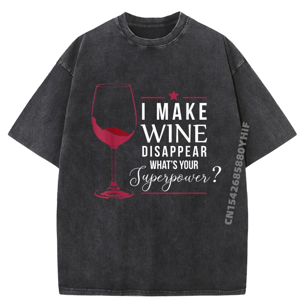 

Wine Lover Superpower Party Wine Топы и футболки Мужские футболки Мужские футболки с рисунком Ретро стираная одежда Классическая