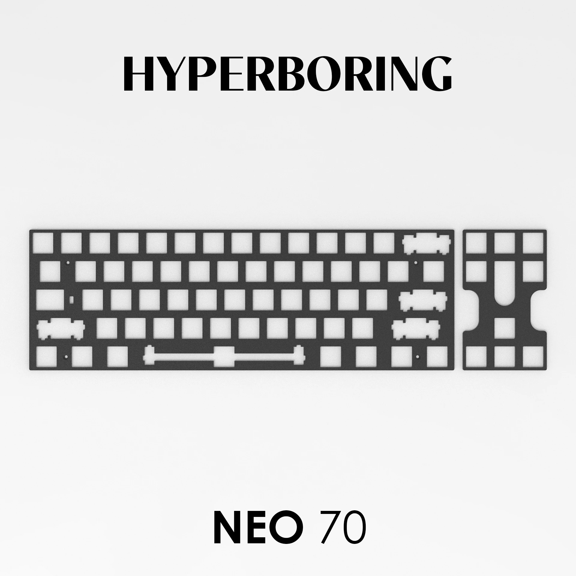 Neo70 Keyboard Plate 6.25u and 7u spacebar Aluminum POM PP ( for plate-mounted stabilizer )
