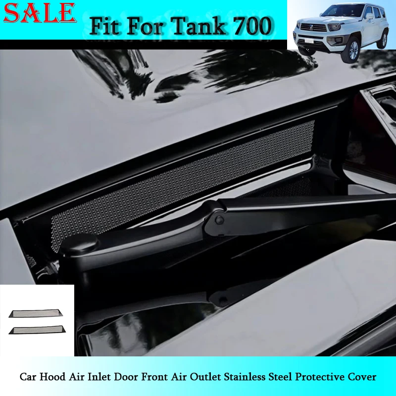 

Fit for GWM Tank 700/700 Hi4-T Car Hood Air Inlet Door Front Air Outlet Stainless Steel Protective Cover Auto Decorative Parts