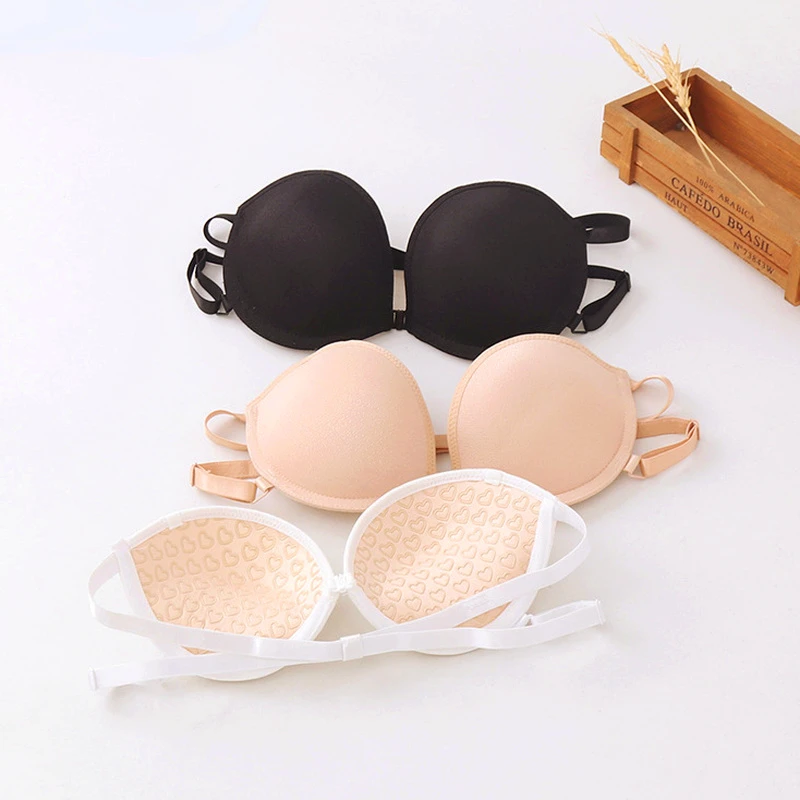 Fashion Strapless Lace Women Sexy Lingerie Backless Invisible Wireless Bralette 1/2 Cup Underwear Fit for Small Chest Girl Bras