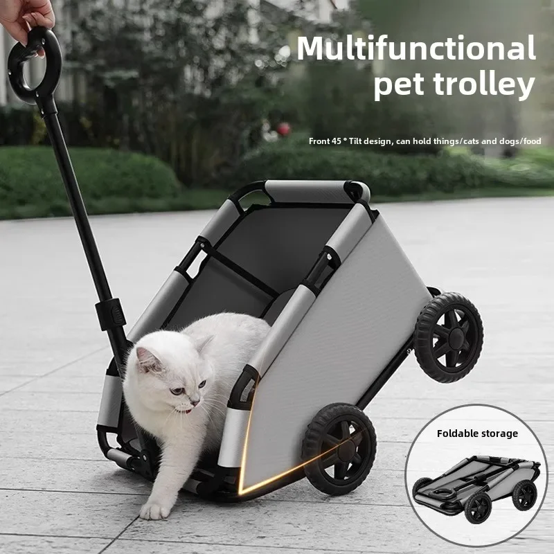 Travel in Style with Your Furry Friend - Lightweight and Foldable Pet Stroller and Suitcase for Easy Outdoor Adventures