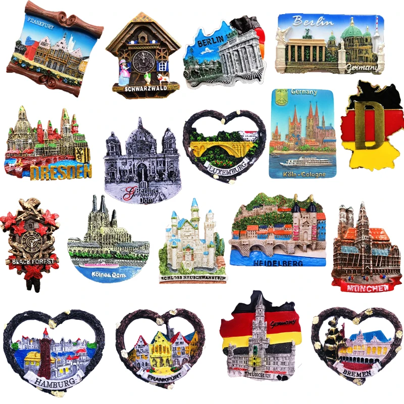 Germany Original Magnetic Magnets for The Refrigerator Berlin Kölner Resin Fridge Magent Decor Dresden Frankfurt Bremen Souvenir