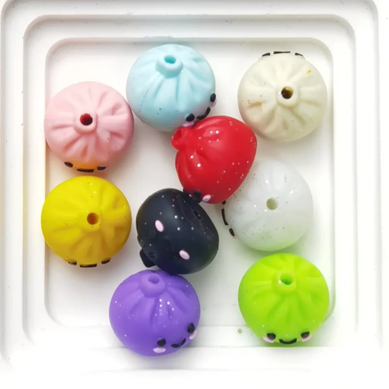 20Pcs New 3D buns Silicone Beads Food Grade Focal Silicone Beads For Jewelry Making pacifier chain DIY Pen KeyChain Accessories