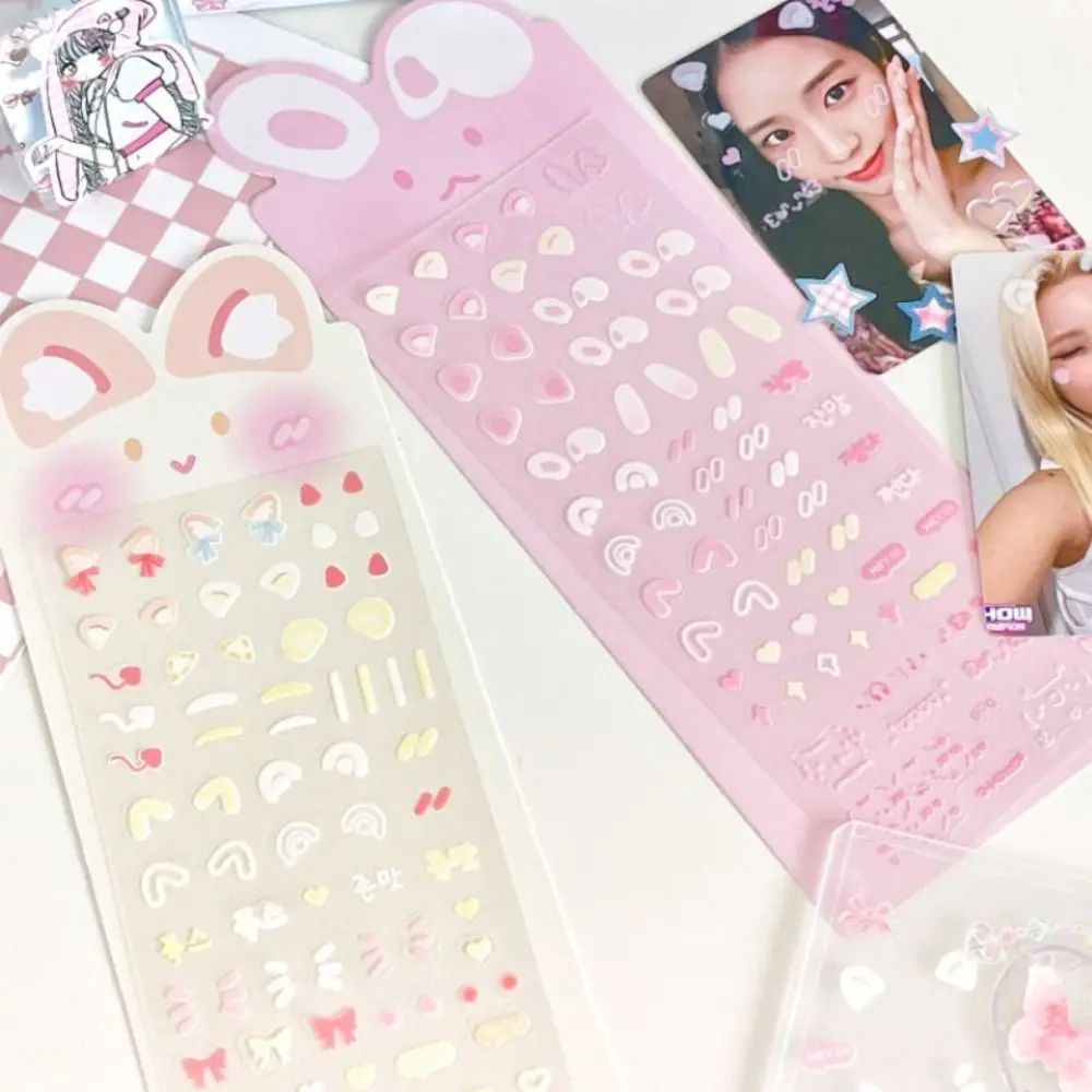 한국어 귀여운 토끼 귀 홍당무 스티커 애완 동물 Kawaii DIY 장식 스티커 앨범 사진 카드 어린이 장난감 스티커 선물