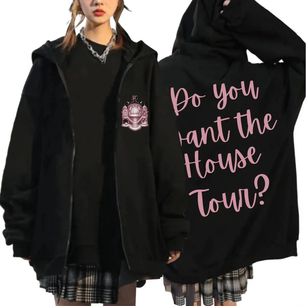

Sabrina Carpenter The House Tour 2025 Толстовка на молнии для мужчин и женщин Модный популярный кардиган Толстовка Флисовые повседневные пальто большого размера