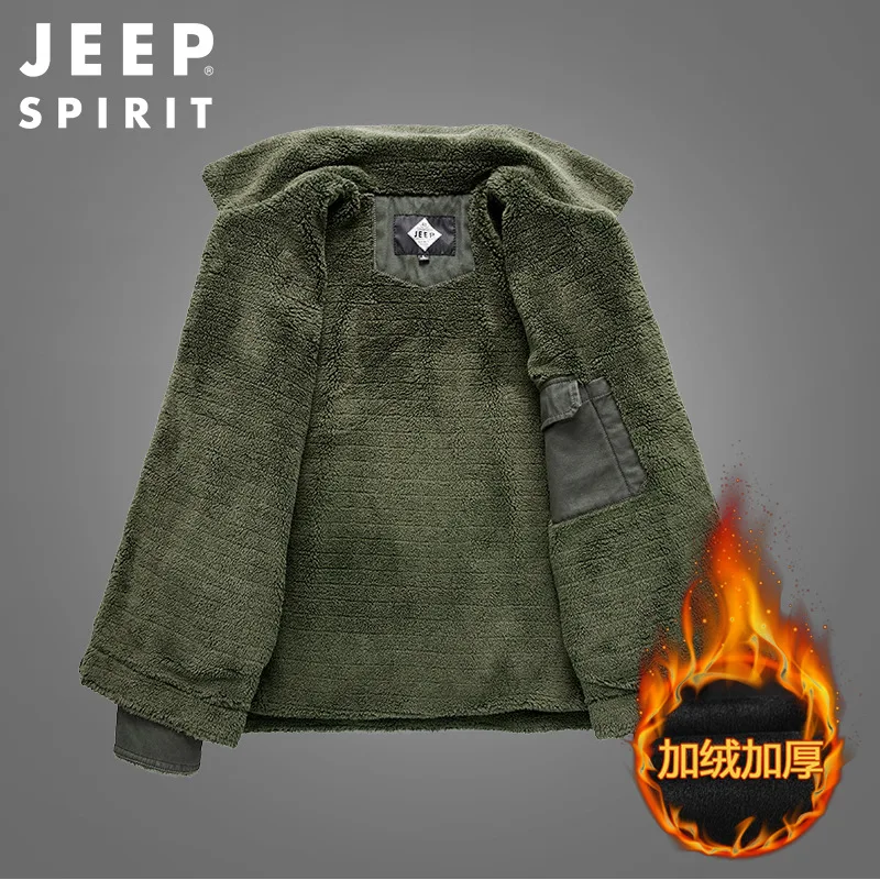 JEEP SPIRIT jacket men autumn winter loose tooling outdoor leisure fashion cold-proof warm all-match coat pure cotton clothes