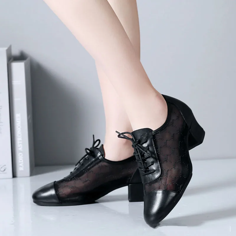 

Fashion Casual Women Net Surface Dance Shoe Girls High Heel Dancing Ladies Outdoor Modern Jazz Square Dance Shoes