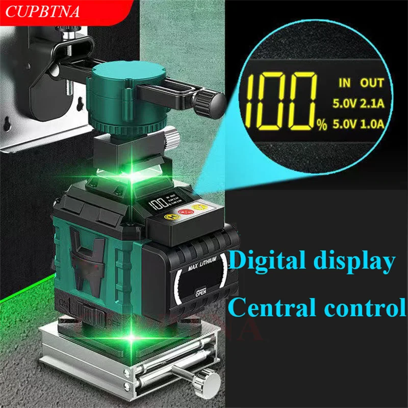 16/12/8 Line 4D Digital 360 Laser Level Self-Leveling 360 Horizontal And Vertical Super Powerful Green-Blue Beamline Laser Level