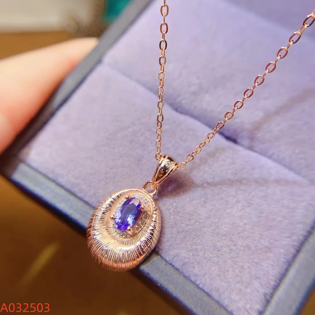 

KJJEAXCMY Natural Tanzanite Women's Pendant S925 Pure Silver Exquisite Inlaid High Clarity Support Testing Birthday Party