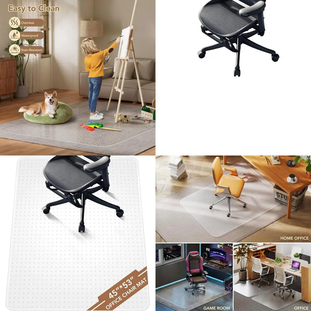 

Прозрачный сверхпрочный коврик для стула, 45x53 для ковров с низким ворсом и губой, гладкая защита для домашнего офиса