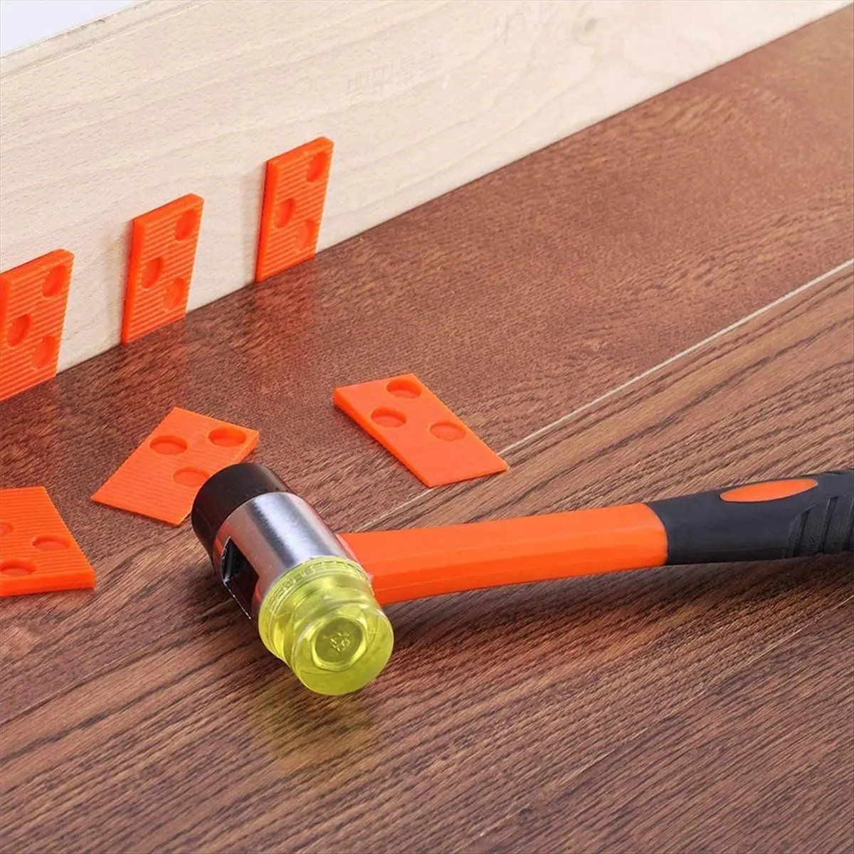 HITL Laminate and Wood Flooring Installation Kit Spacers, Tapping Block, Pull Bar and Fiberglass Handle Mallet 43PCS