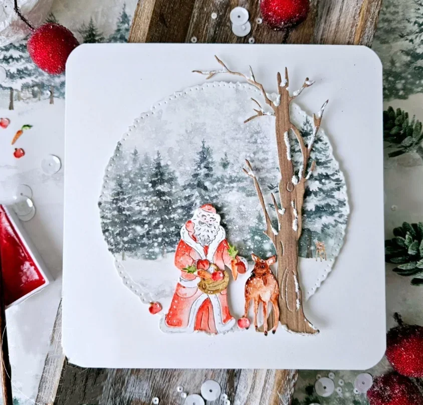 Neue Bastel-Metallstanzformen, Schneidformen, Weihnachtsmann, Hirsch, Scrapbook-Papier, Bastelmesser, Schablonen, Stanzformen