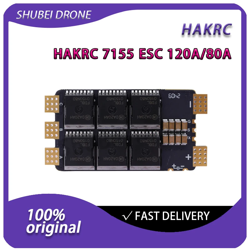 

HAKRC 7155 120A 80A ESC низкое поколение тепла, высокая эффективность, встроенный амперметр, программируемые светодиодные фонари для гоночных дронов FPV