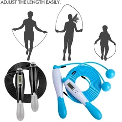 Dual-purpose Adjustable Skipping Rope Smart Electronic Counting Sports Fitness Cordless Wire