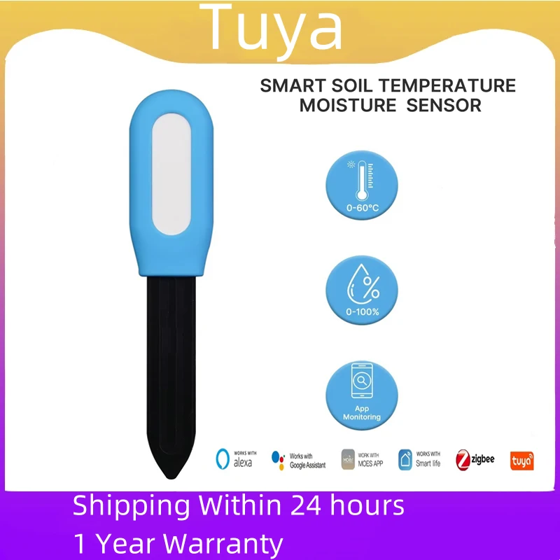 Tuya Smart Zigbee Soil Tester Temperature and Humidity Meter Thermo Hygrometer Garden Automation Irrigation Detector