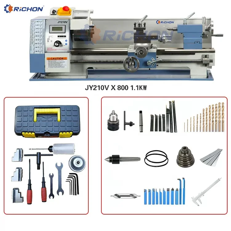 JY210x800 Veritable Speed 38mm spindle bore 1.1KW motor Metal Manual Lathe Machine