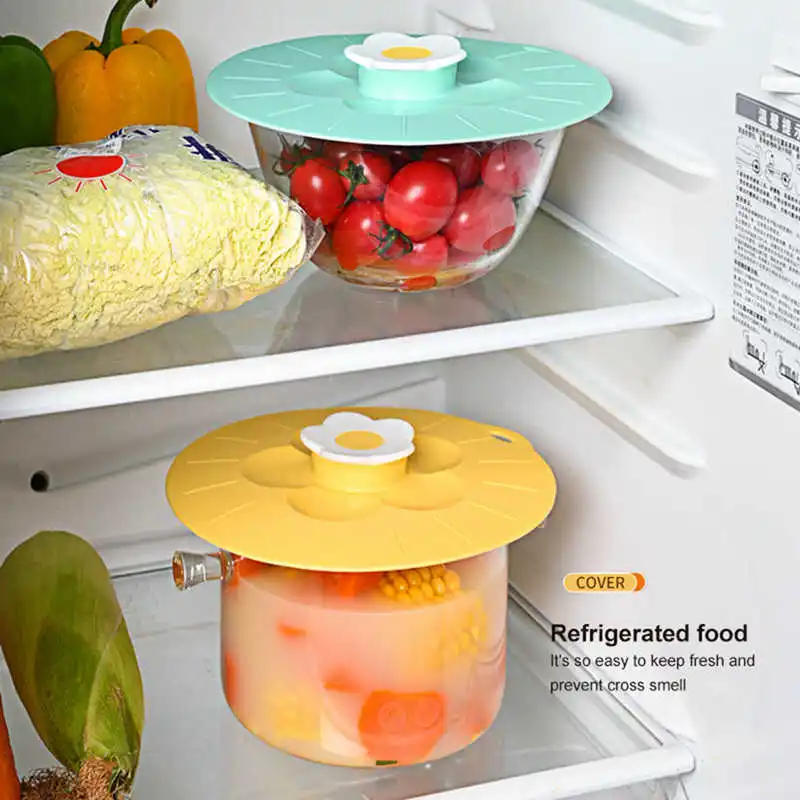 1pc BPA-Free Silicone Lids for Microwave, Bowls, Cups, Pots, and Pans - Keep Food Fresh and Safe