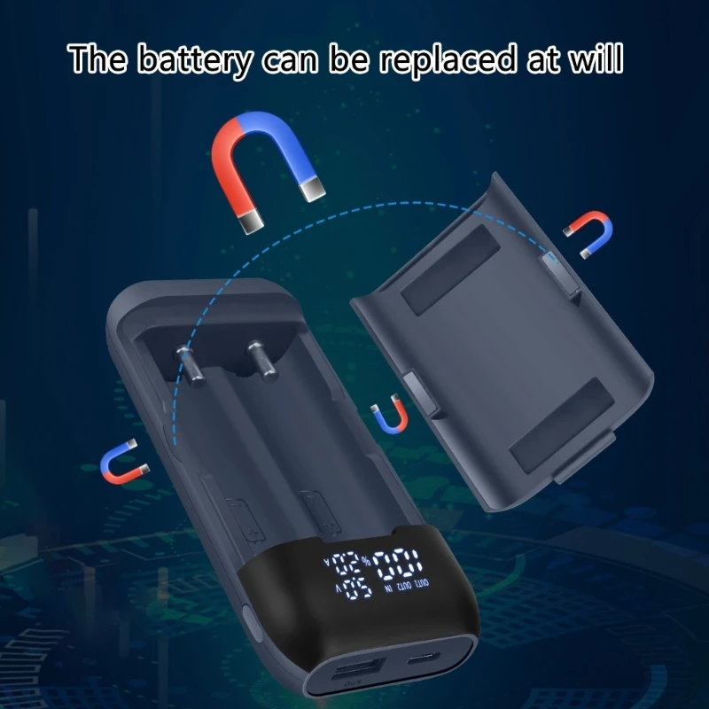 High Efficiency Charging Power Banking for 21700/20700/18700/18650 Batteries Featuring LED Status Screen