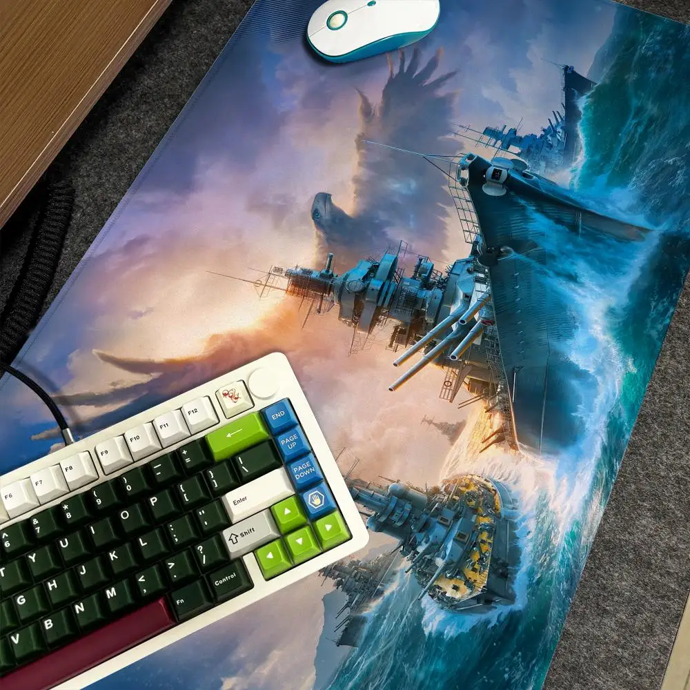 

Mouse Pad Xxl Computer Large Size Non-slip Gamer W-World Game Keyboard 90x40cm Art of Warships Design HD Deskmat