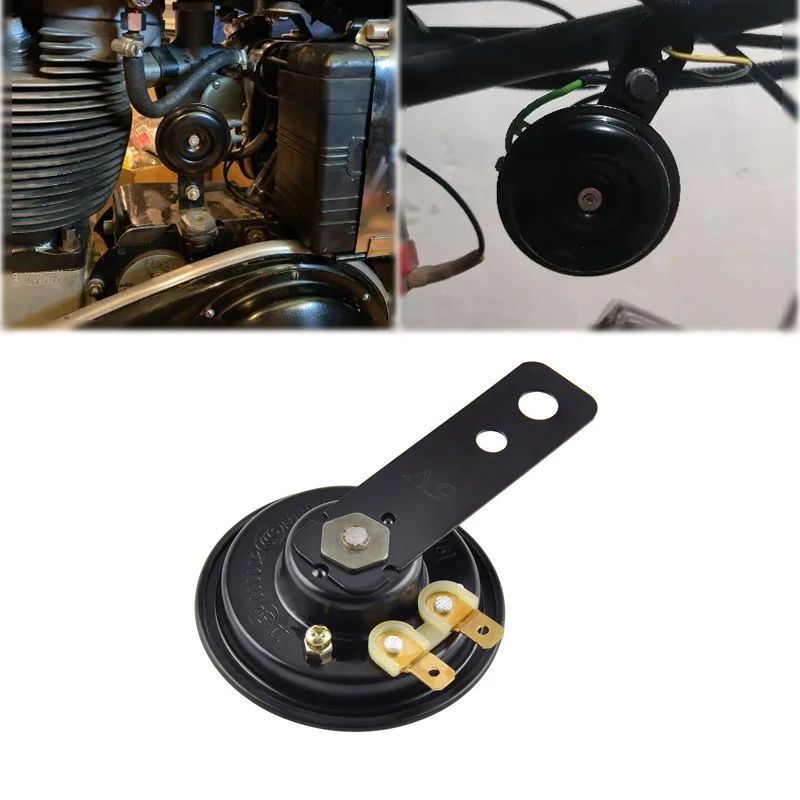 6V 105dbUniversal Black Motorcycle Horn Loudspeaker For Honda Kawasaki Yamaha Suzuk Motorcycle Parts Motorcycle Horn Replacement