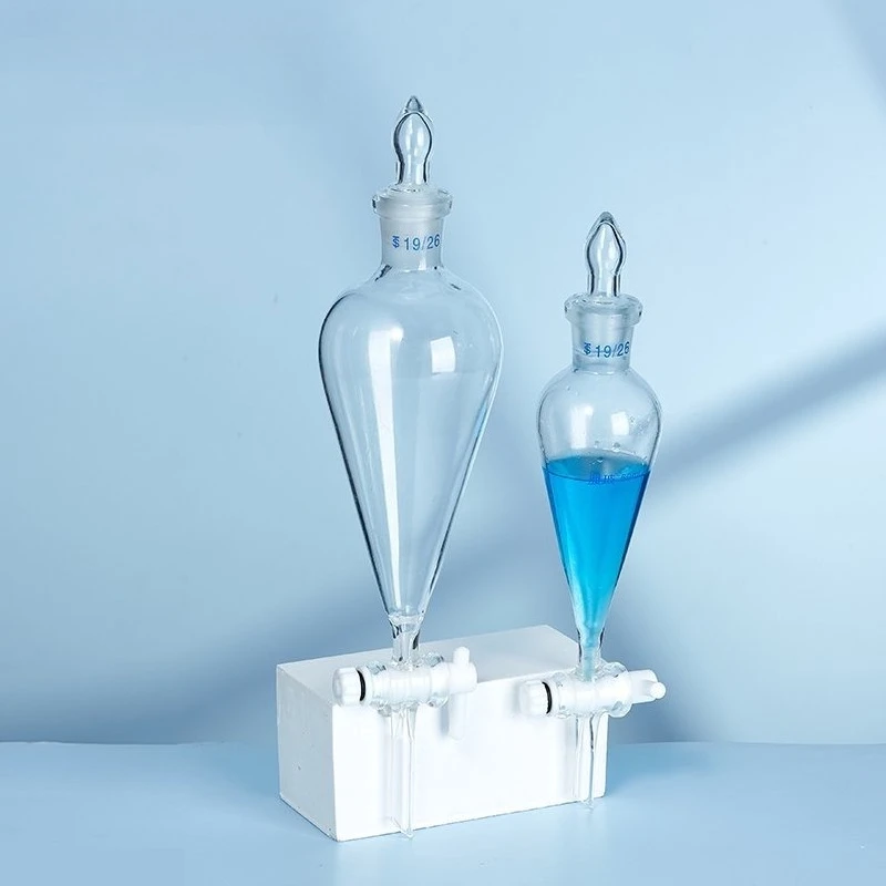 High Borosilicate Glass Pear Shaped Separatory Funnel with Standard Taper Stopper Lab Supplies for 24/29 Size