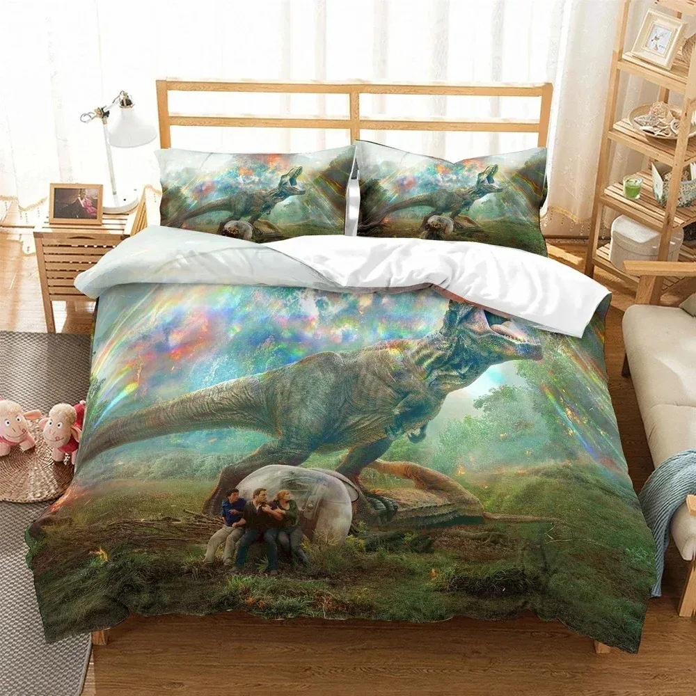 

3D Print Jurassic Dinosaur Bedding Set 3D Printed Suitable for Bedroom Duvet Cover Set With Pillowcases Kids Home Textile