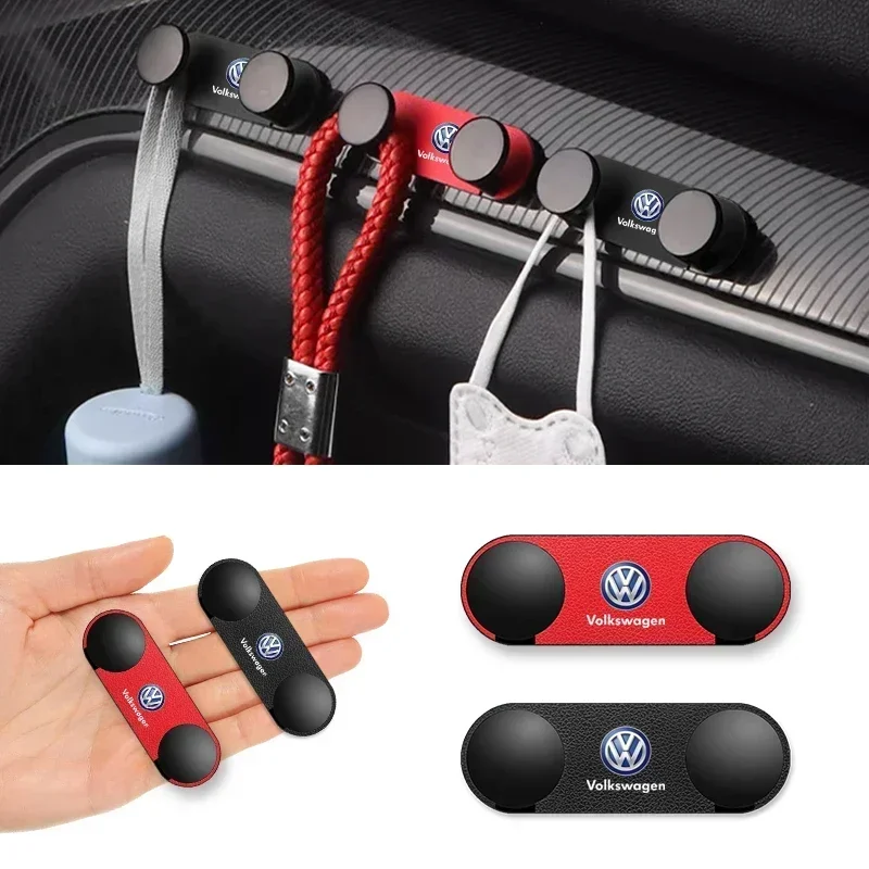 Car Logo Multi-functional Pasted Double Hook For Volkswagen Mercedes Benz Alfa Romeo Renault MINI Seat Chevrolet Kia Suzuki Audi