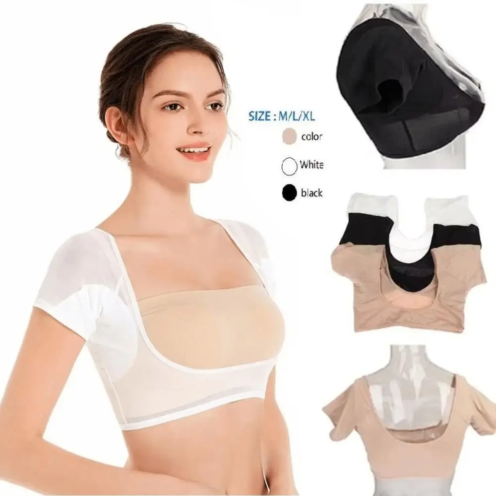 Washable T-shirt Shape Sweat Pads Reusable Breathable Armpit Care Pads Elasticity Mesh Perspiration Deodorant Pads
