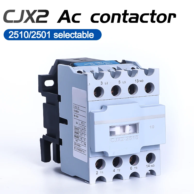 

CJX2 2501-2510Contator AC para Aparelhos Industriais , Condutividade Forte, 110V,380v Pure copper coil 1NO 1NC