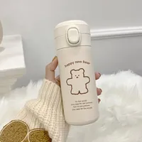 350/450ml Bear Thermos Cup Outdoor Travel Sports Water Bottle  Water Cup Running Riding Camping Hiking Kettle Vacuum Flask