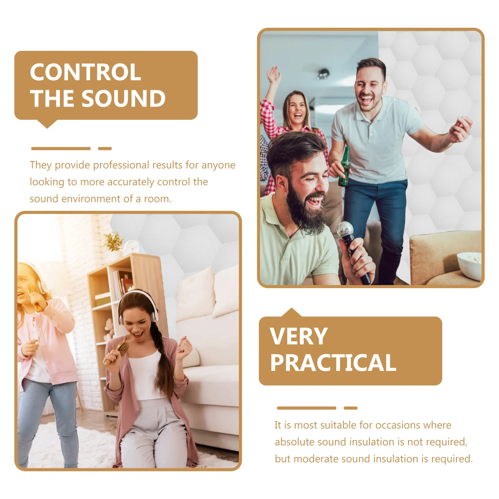 6 pezzi pannelli fonoassorbenti materiali acustici da parete per home studio ufficio palestra tappetini isolanti per la riduzione del rumore